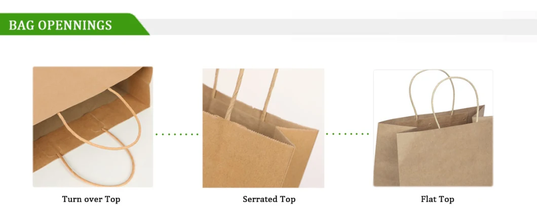 Natural Die Cut Kraft Paper Tote Bag Food Service Bags